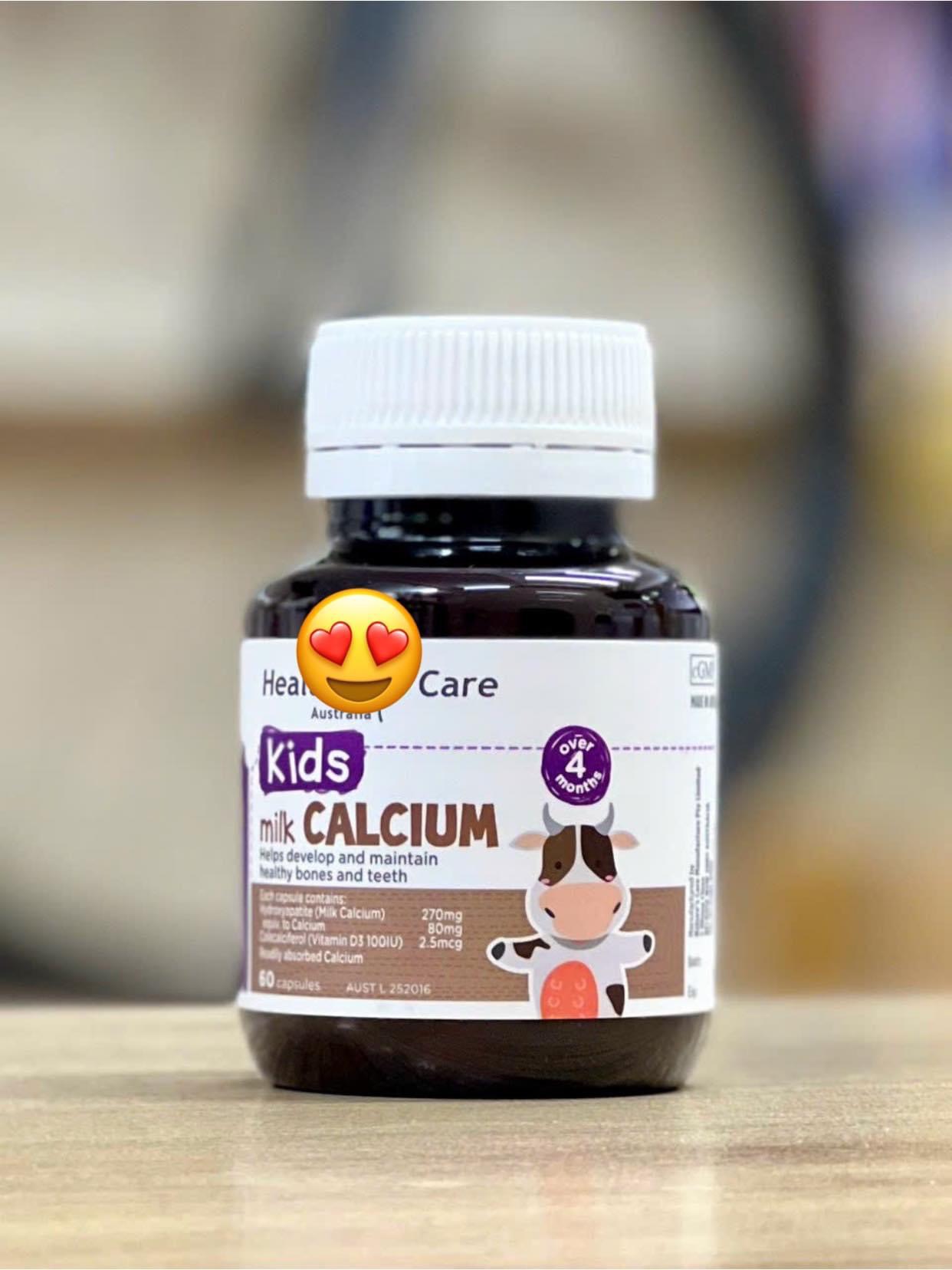 Healthy Care Calcium Milk Kids - Viên sữa bổ sung Canxi cho bé (60 viên)